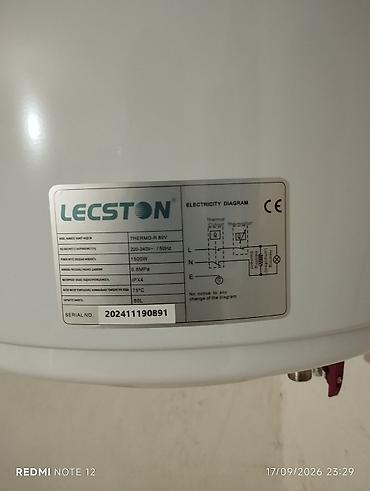 Бытовая техника: Lecston elektrik su qızdırıcısı – 80 L - Şaquli divar tipli — 3