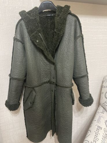 длинное трикотажное платье с капюшоном: Дублёнка, Узун модель, Капюшону бар