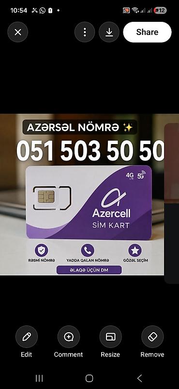 azercell data nomre: Məhsul: Azercell SIM kart – yadda qalan xüsusi nömrə 051 503 50 50 — 1