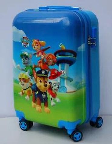 Rančevi, torbe i koferi: Plavi dečiji kofer sa motivima popularnog crtanog filma „Paw Patrol“ — 16