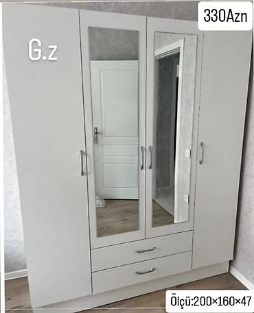 dolab parça: Yeni, 4 qapılı, Güzgülü, Açılan, Düz dolab — 1
