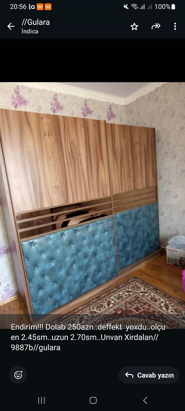 Mətbəx mebeli: Endirim!!! Dolab 250azn. deffekt yoxdu. olçu en 2.45sm. uzun