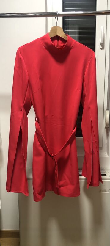 ovs haljine: L (EU 40), color - Red, Cocktail, Long sleeves