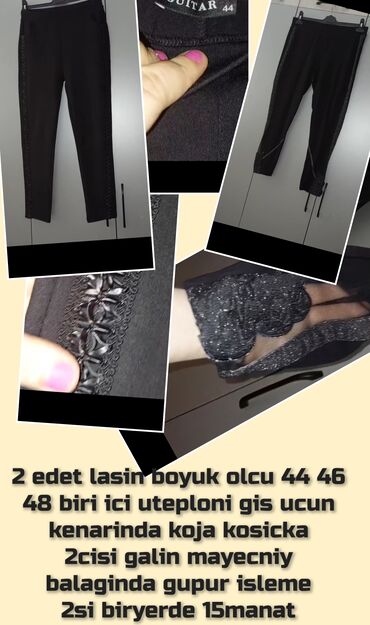 qara şalvar: Şalvarlar 3XL (EU 46), 4XL (EU 48), rəng - Qara