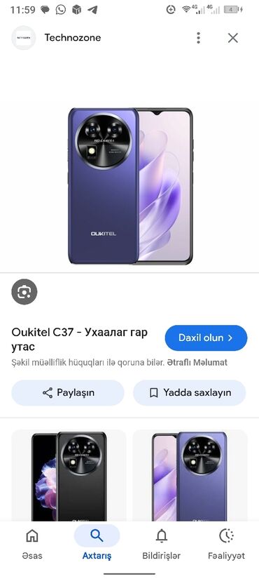 200 manat telefonlar: Oukitel C37 smartfonu, müasir dizaynı və funksionallığı ilə seçilir