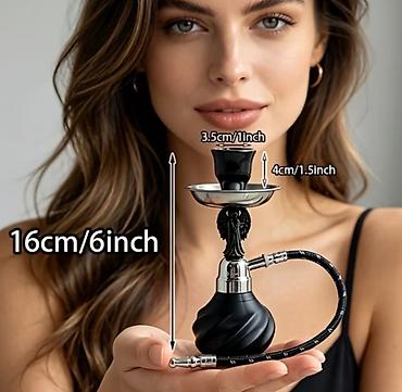 das sekilleri: ⚪Mini qəlyan (1) aparatı Hündürlük : 19 cm Qutu daxilində : ▫️Qəlyan — 3