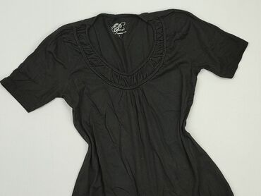 czarne bluzki krótki rekaw: Blouse, L (EU 40), condition - Perfect