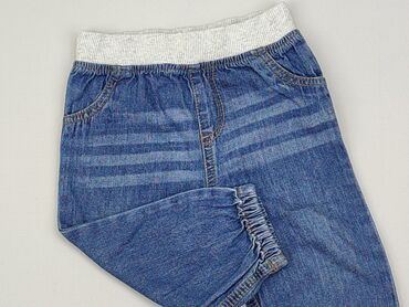 legginsy jeans: Spodnie jeansowe, F&F, 9-12 m, stan - Dobry