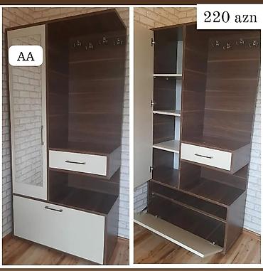 Dolablar: Yeni, 1 qapı, Güzgülü, Qəhvəyi, Açılan, Düz dolab — 1