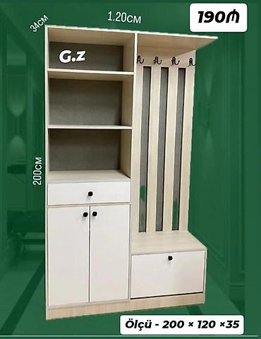 dehliz dolabi satilir: Dəhliz dolabı və paltar asqısı dəsti Ölçü: 200 × 120 × 35 sm — 1