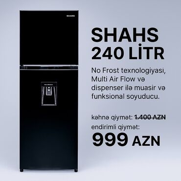 aysberq soyuducu: Новый 2 двери Холодильник Продажа, цвет - Черный, С диспенсером