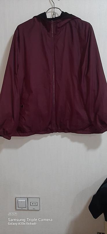 aşbaz geyimleri: 2 üzlü bordo rəngli kapüşonlu yüngül küləkkeş (windbreaker) gödəkçə — 1