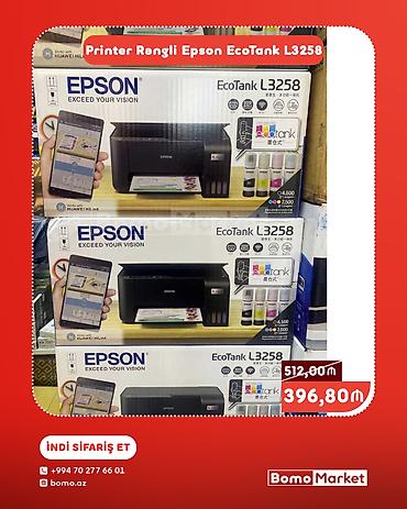 Ofis avadanlığı: Printer: Epson EcoTank L3258 (rəngli, “EcoTank” mürəkkəb çənli sistem) — 1