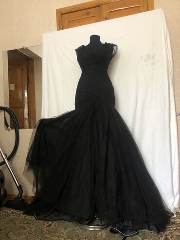 вечернее платье 48 50 размер: Детское платье, цвет - Черный, Новый