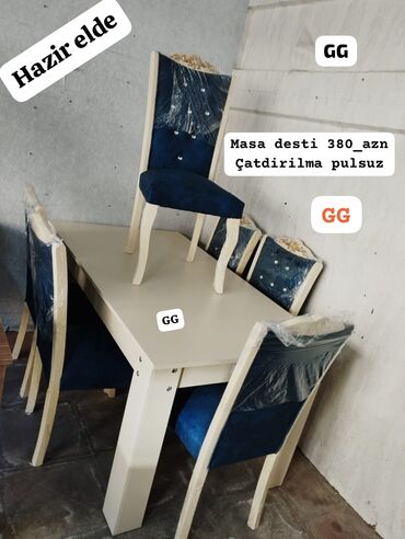 kuxna stol stul divan: Kvadrat masa, Mətbəx üçün, Qonaq otağı üçün, 6 nəfər