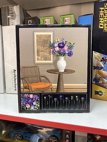 карзины для цветов: Конструктор JIE STAR Flowers Purple — декоративный букет цветов в — 2