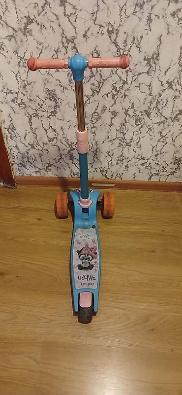 drift car elektrikli scooter: Uşaq skuterı – 3 təkərli, işıqlı - Rəng: mavi/çəhrayı - Üç təkərli — 4