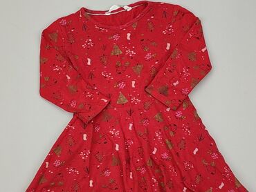 czerwona sukienka z bufiastymi rękawami: Sukienka, Pepco, 3-4 lat, 98-104 cm, stan - Dobry