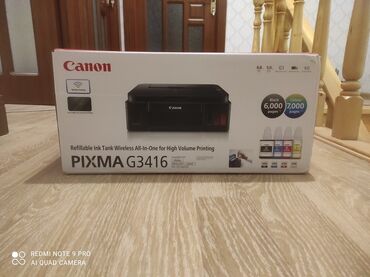 Printerlər: Canon g3416 rəngli tükənməyən rəngli printer.6000 vərəq qara ve 7000