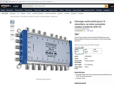 Aksesoari za TV i video: Schwaiger SEW 516 – SAT multiswitch 5×16 - Ulazi: 5 (4× SAT iz — 5