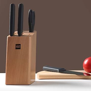 ножи: Набор ножей Xiaomi Huo Hou Fire Kitchen Steel Knife Set с подставкой — 3