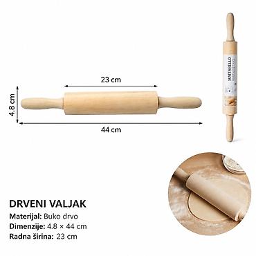 KMT Oklagija sa rotirajućim valjkom 5404586 Drveni valjak za testo sa