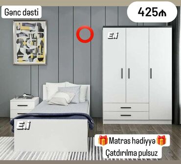 jaluz qapilar kreditle: *Gənc Yataq Dəsti 425 Azn💥* *Matras hədiyyə🎁* ✔️Rəng seçimi var Ölçü