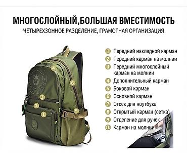 дожд: Рюкзак, Материал: Оксфорд, Унисекс, Новый — 3