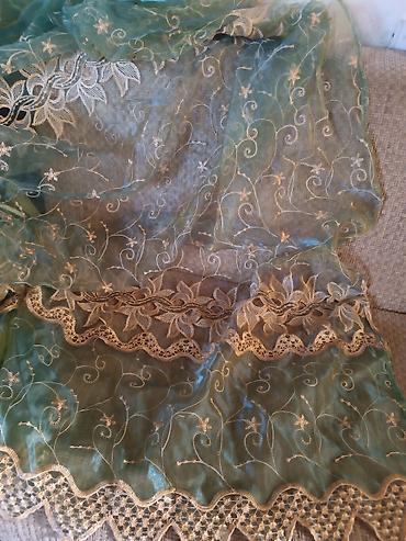 Zərif naxışlı tül parça - Material: şəffaf tül/organza tipli parça -