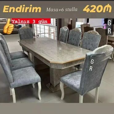 Masa və oturacaq dəstləri: Qonaq otağı üçün, Yeni, Açılan, Dördbucaq masa, 6 stul -da lalafo.az — 18 Masa və oturacaq dəstləri: Qonaq otağı üçün, Yeni, Açılan, Dördbucaq masa, 6 stul — 18
