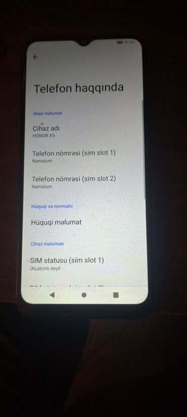 ucuz qiymətə telefonlar: Honor X5, 32 GB, rəng - Qara, Sensor, İki sim kartlı, Face ID