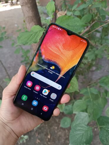 ролтер вайфай: Samsung Galaxy A50, Б/у, 128 ГБ, цвет - Синий, 1 SIM, 2 SIM