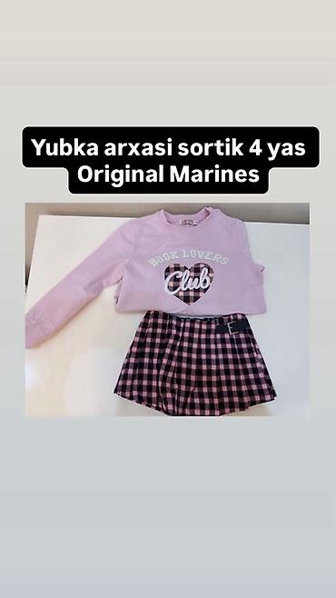 ucuz_serfeli_usaq_geyimleri instagram: Original Marines qız uşağı dəsti – 4 yaş. - Üst: açıq çəhrayı — 1