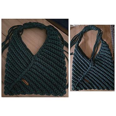 Makrame üslubunda əl işi çanta . QIYMƏTDƏ ENDIRIM OLACAQ - Material