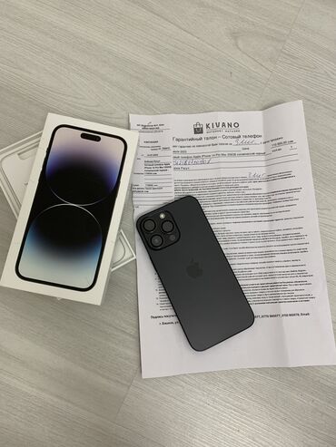 айфон сегиз: IPhone 14 Pro Max, Колдонулган, 256 ГБ, Black Titanium, Коргоочу айнек, Кабель, Куту, 91 %