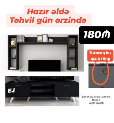 Yataq otağı dəstləri: *TV stend 180Azn💥Hazır əldə qara rəng 💥 Endirim* ✔️Rəng seçimi var