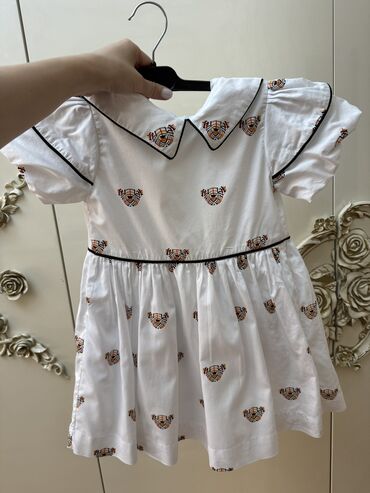 детское платье в горошек: Детское платье цвет - Белый