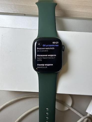 iphone 12 mini: Apple Watch Series 7 (41мм) цвет черно зеленый,полный комплект! АКБ — 4