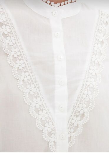 Köynək və bluzalar: Bluzlar - Rəng: saf ağ - Model: uzunqol, düyməli, yüngül dar kəsim - — 23