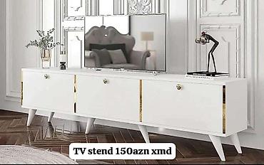 TV altlığı: Məhsul: TV stend - Rəng: ağ, minimal və müasir dizayn - Korpus: hamar — 1
