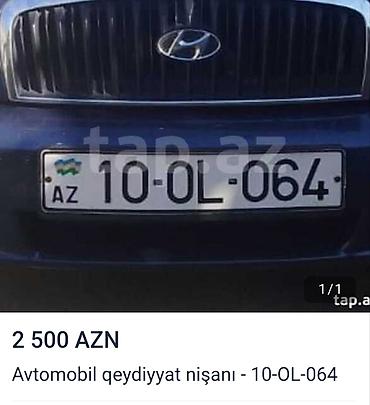 avto aksesuarlari: Avtomobil qeydiyyat nişanı: 10-OL-064 - Region kodu: 10 (Bakı) - Sıra — 1