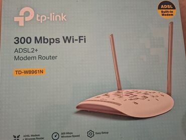 Modemlər və şəbəkə avadanlıqları: Tp-Link modem(TD-W8961N) 300 Mbps Wi-Fi ADSL2+ Modem Router. Qutuda