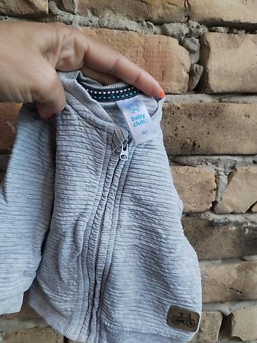 maxi suknja: Siva bebi dukserica sa rajsferšlusom – Baby Club, veličina 62. - — 4