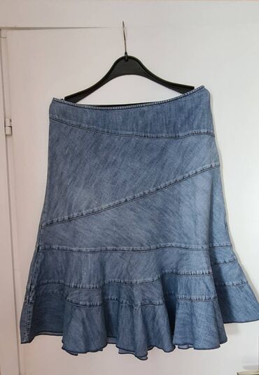 plisirana midi suknja: L (EU 40), Midi, color - Blue