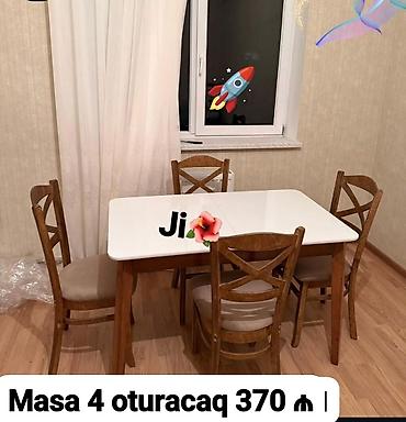 stol sul: Mətbəx üçün, Yeni, Dördbucaq masa, 4 stul — 1