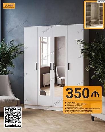 Dolablar: 4 qapılı dolab – La Mini (Kod: 1794) - Ölçülər: D 47 × H 200 × E 160 — 1