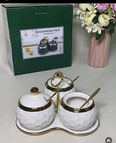 pot: Набор керамических баночек для варенье,сахар, мёд 🍯 (Seasoning Pot – — 2