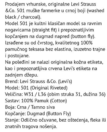 kožna jakna s: Levi’s 501 muške farmerke – washed black/charcoal - Brend: Levi — 4