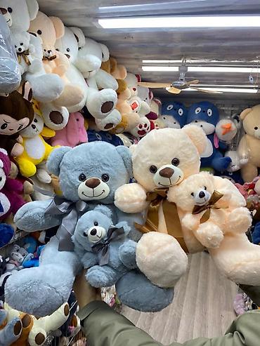 Подарки и сувениры: Мягкие игрушки плюшевые — ассортимент - Большой бежевый медведь с — 1