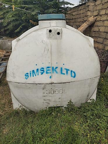 20 litrelik su bidonu: Su çəni – 3000 litr, plastik (polietilen) Marka: Şimşek Ölçülər — 4